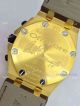 Fake Audemars Piguet Watch Black Face Yellow Gold  Brown Leather (7)_th.jpg